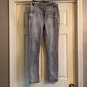 High waisted grey jeans